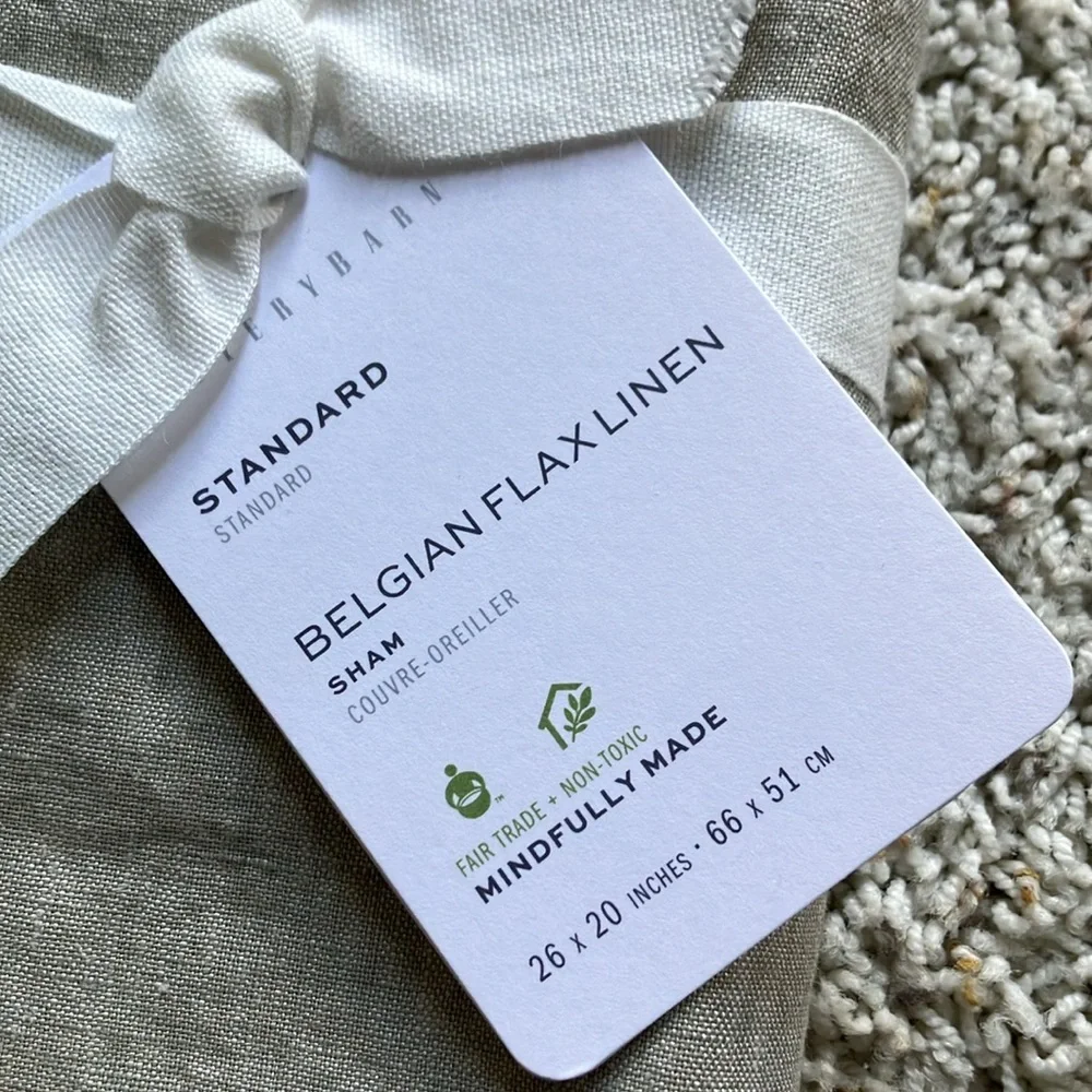 NWT Pottery Barn Full Queen Belgian Flax Linen Hemstitch Duvet /2 Standard Shams - Picture 3 of 9